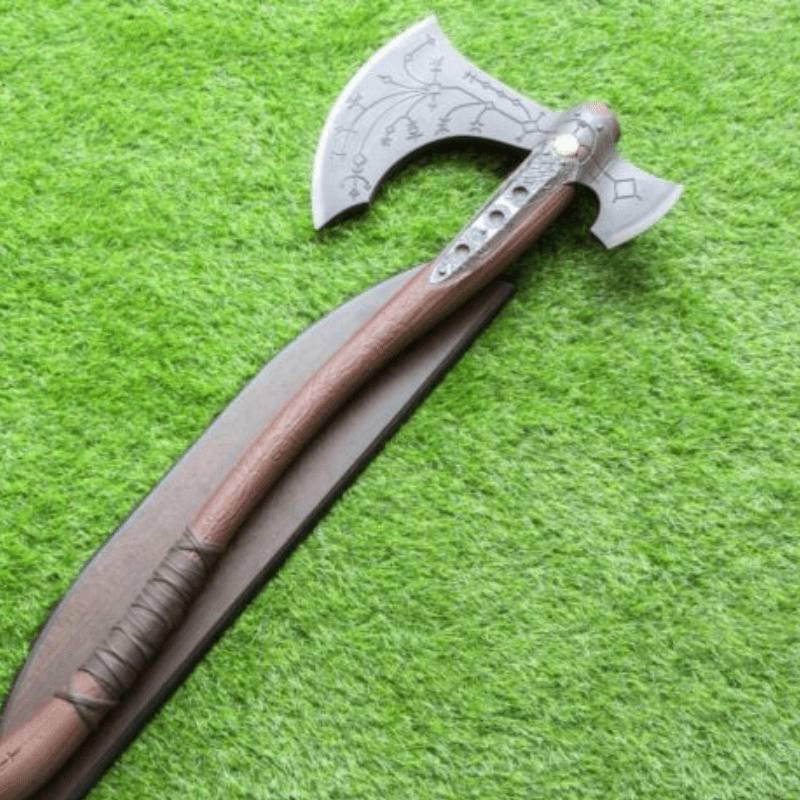 God of War Leviathan Kratos Battle Axe with Rose Wood Shaft