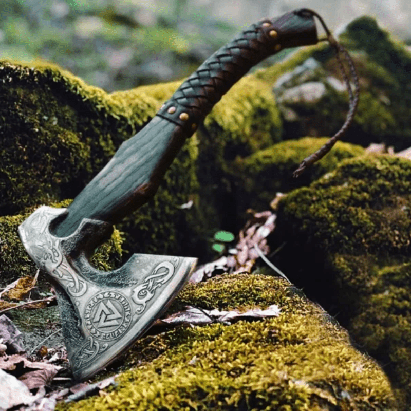 Hand Forged Carbon Steel European Viking Axe With Ash Wood Shaft