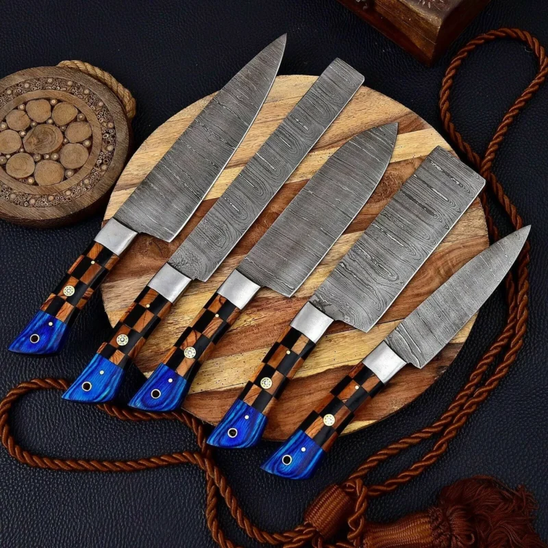 Damascus Chef's Knife set Of 5pcs