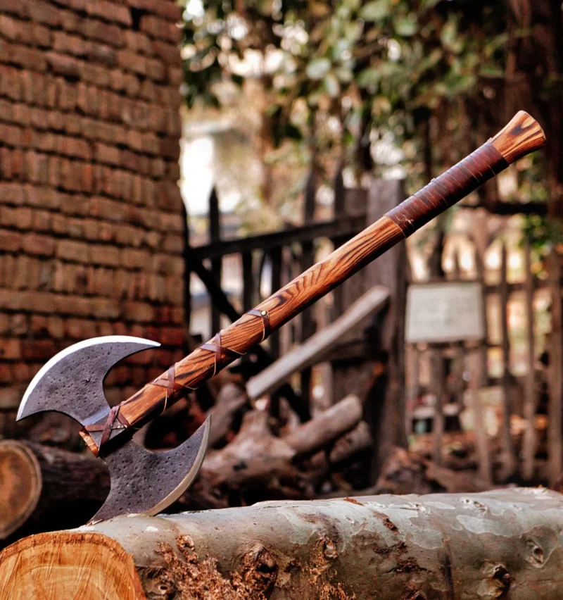 Leather Griped Ash Wood Handle