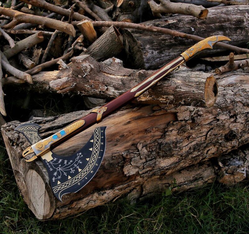 Carbon Steel Leviathan Axe with Eagle Head